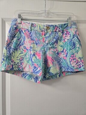 Lilly Pulitzer Callahan Stretch Shorts Mermaids Cove - Size 4